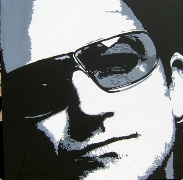 Bono Vox Portrait - Unique work piece - SOLD