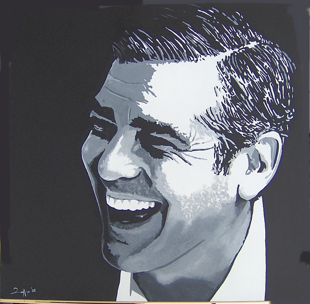 George Clooney Portrait - Unique work piece - SOLD