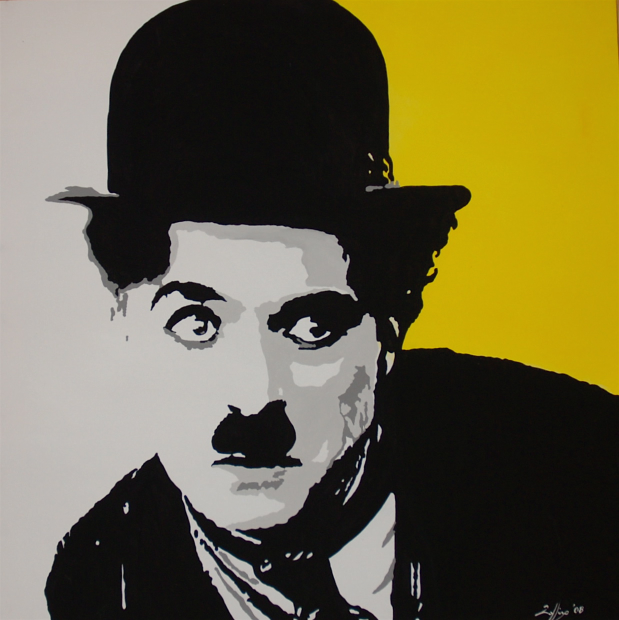 Charlie Chaplin Portrait - Unique work piece- SOLD