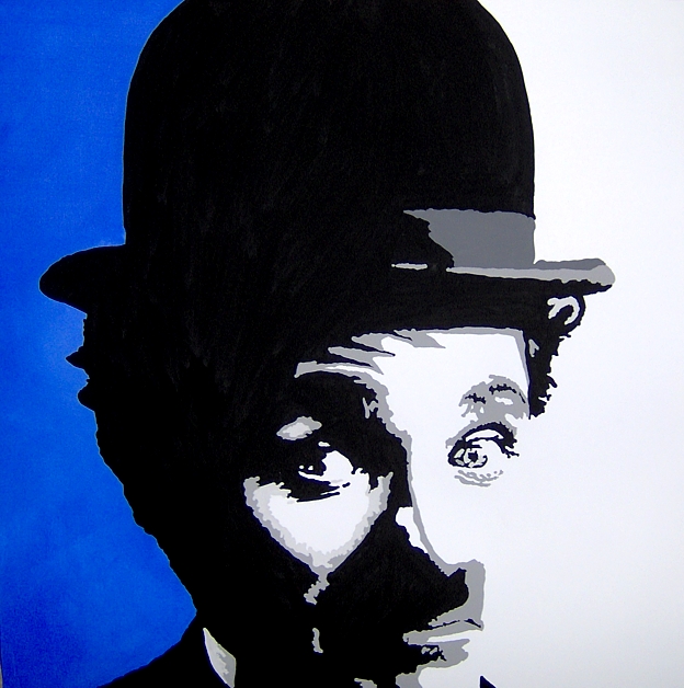 Charlie Chaplin Portrait - Unique work piece - SOLD