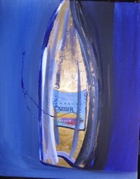 Painting "Bottle of ChampagneCattier B31" Unique work piece