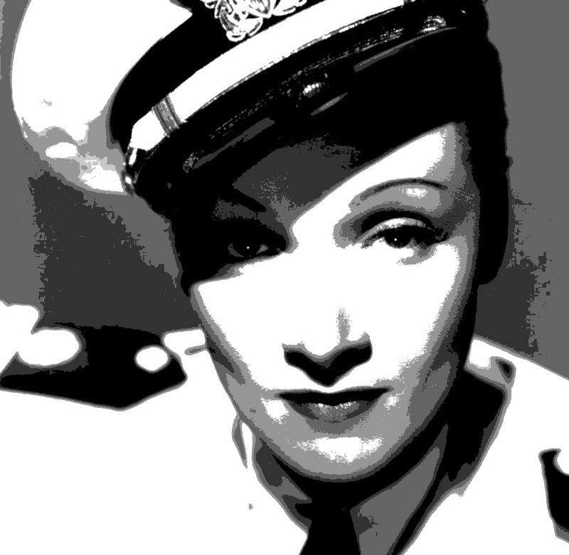 Portrait of  "Marlene Dietrich" Unique work piece