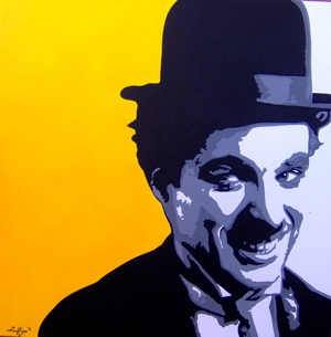 Charlie Chaplin Portrait - Unique work piece